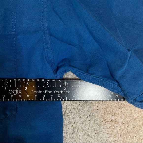 Vintage CXS21 Shirt Mens Textured Knit Blue Tribal Trim Boho Hippy Size Medium - Picture 3 of 5